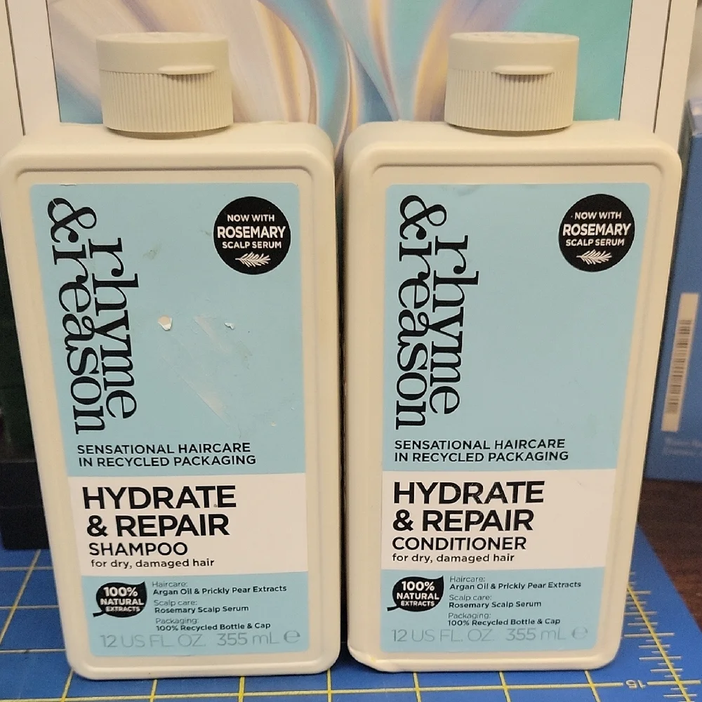 Rhyme & Reason Hydrate & Repair Shampoo and Conditioner Set of 1 Each New